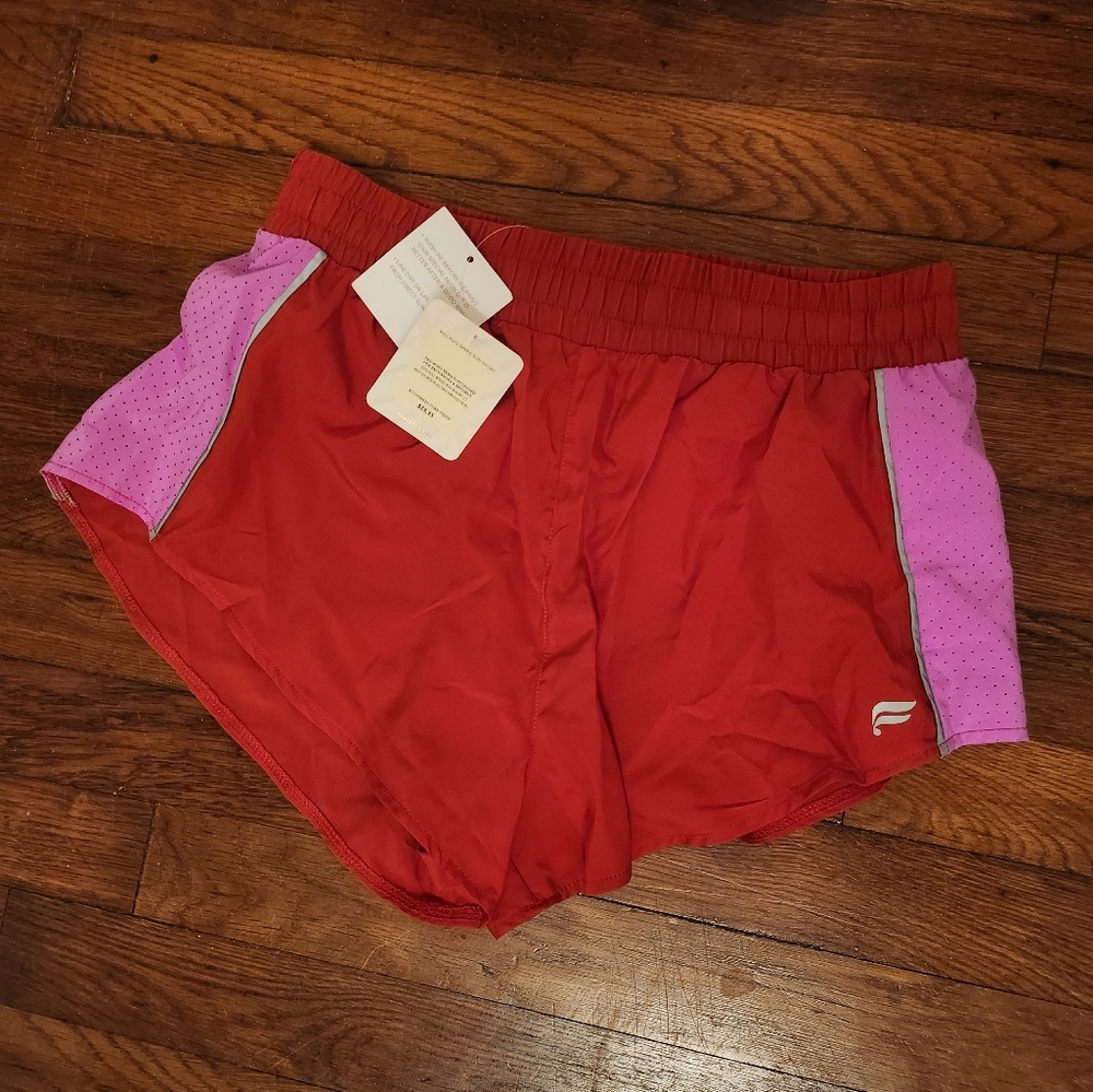Fabletics Red and Pink Women's Athletic Shorts Running